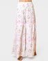 Floral pants with pink accents on a white background