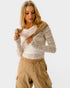 Ivory Sheer Lace Long Sleeve Top