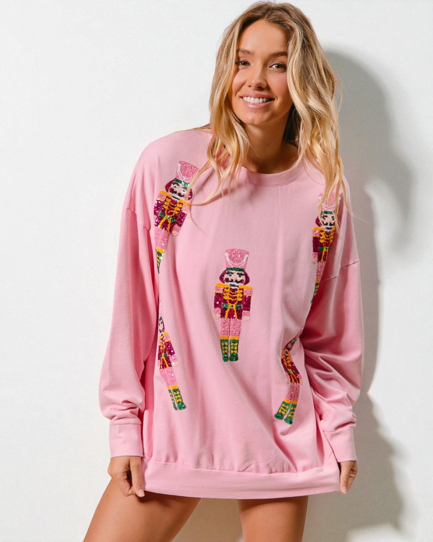 Pink Sequin Nutcracker Sweatshirt