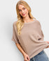 Washed Mocha Cotton Short Sleeve Sweater