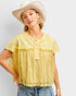 Banana Lace Detail Button Top