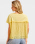 Banana Lace Detail Button Top