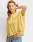 Banana Lace Detail Button Top