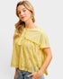 Banana Lace Detail Button Top