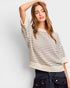 Cream & Gray Stripe Knit Sweater