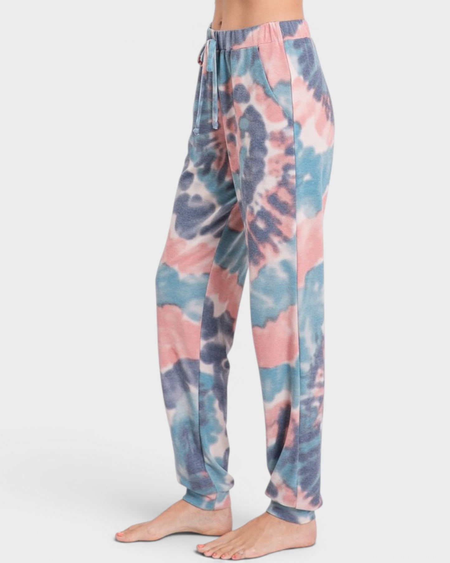 Tie-dye pants on a white background