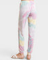 Pastel tie-dye pants on a white background