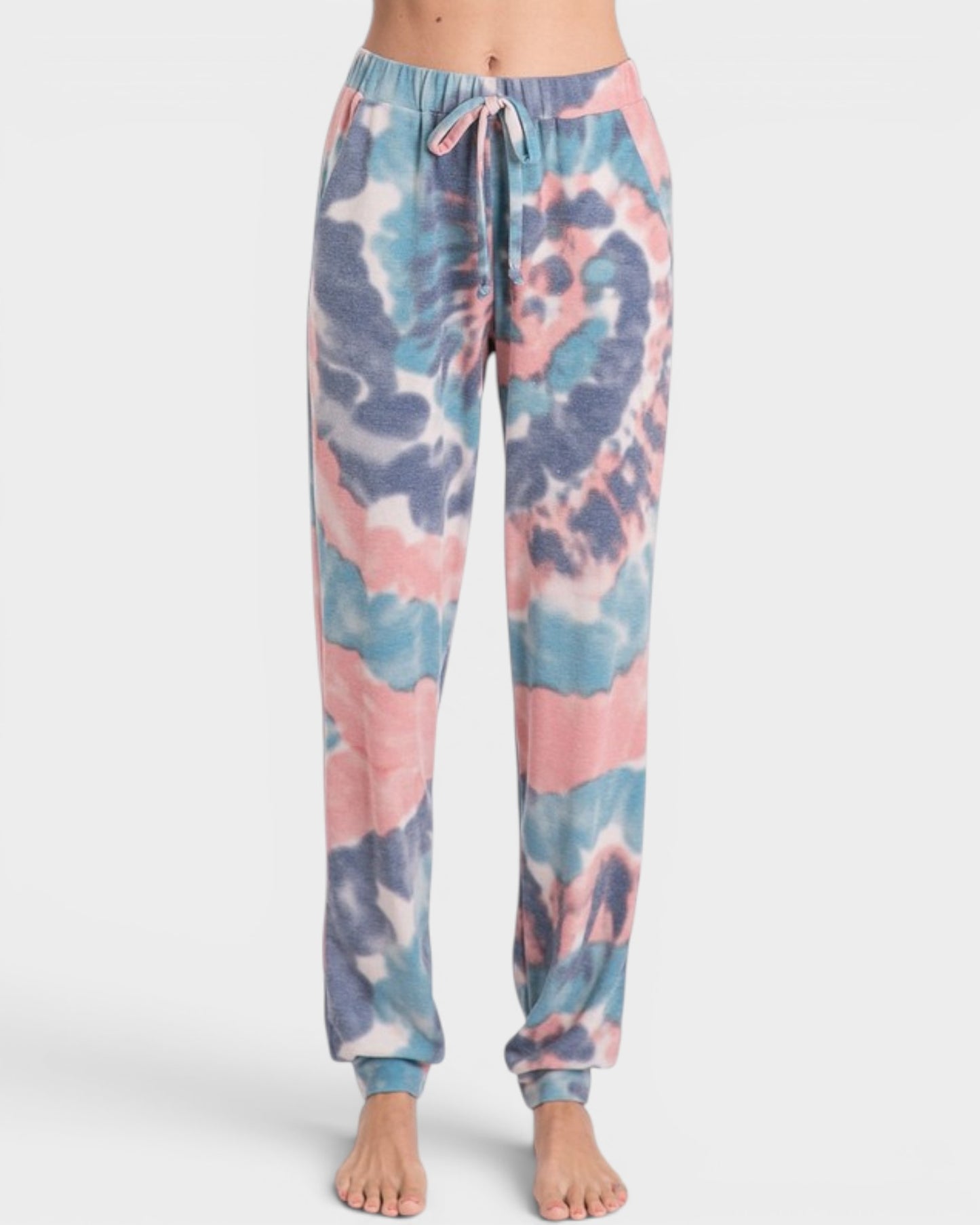 Tie-dye pants on a white background