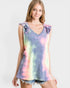 Pastel Tie Dye Ruffle Shoulder Tank Top