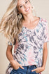 Ivory & Charcoal Tie-Dye Scoop Neck Tee
