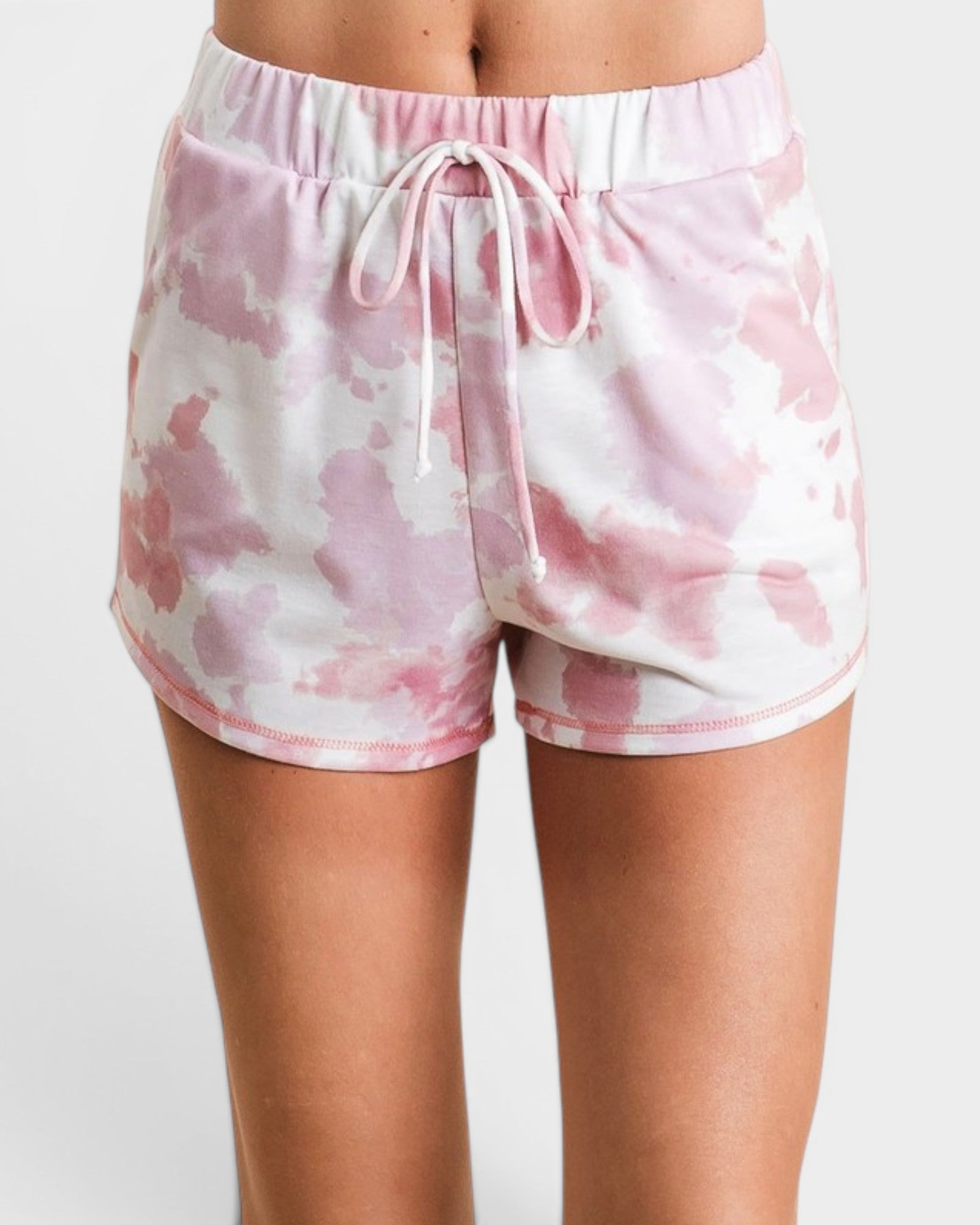 Blush Pink Tie Dye Lounge Shorts