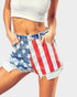 American Flag Distressed Denim Shorts