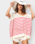 Fuchsia Striped Oversized Knit Top