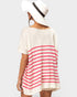 Fuchsia Striped Oversized Knit Top
