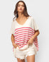 Fuchsia Striped Oversized Knit Top