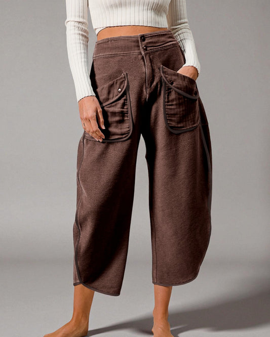 Chocolate Wide Leg Cargo Lounge Pants