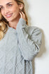 Light Gray Textured Cable Knit Sweater