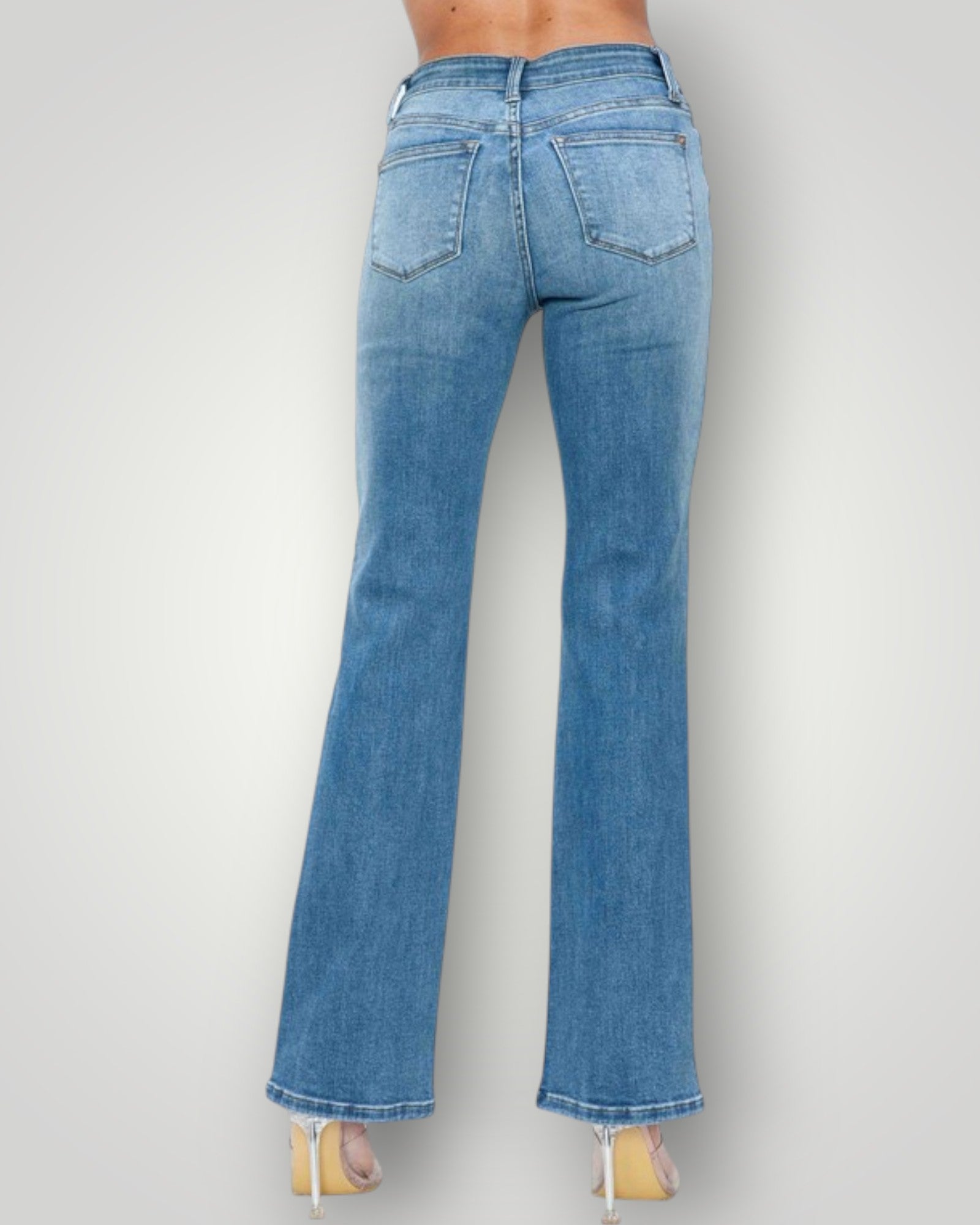 Blue jeans on a white background