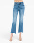 Medium Wash Mid Rise Crop Flare Jeans