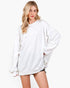 White Exposed-Seam Oversized Sweatshirt