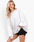White Exposed-Seam Oversized Sweatshirt