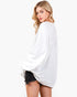 White Exposed-Seam Oversized Sweatshirt