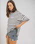 White & Black Striped Pocket Tee