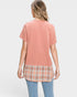 Marsala Plaid Hem Cotton Top