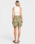 Falda pantalón con cintura fruncida y estampado floral verde