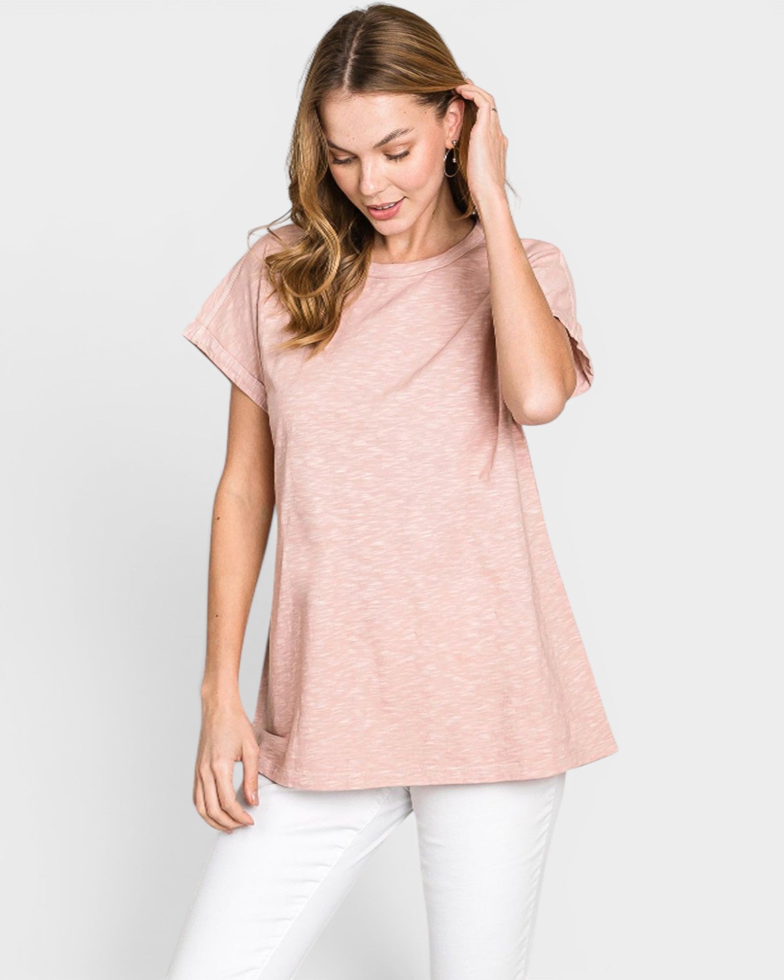 Mauve Plaid Back Cotton Top