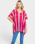 Blusa de encaje a rayas en color fucsia