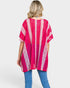 Blusa de encaje a rayas en color fucsia