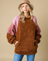 Toffee & Blush Colorblock Sherpa Pullover