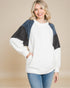 Ivory & Charcoal Colorblock Sherpa Pullover
