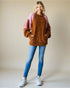 Toffee & Blush Colorblock Sherpa Pullover