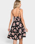 Black Floral Tie Front Mini Dress