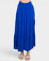 Blue maxi skirt on a white background