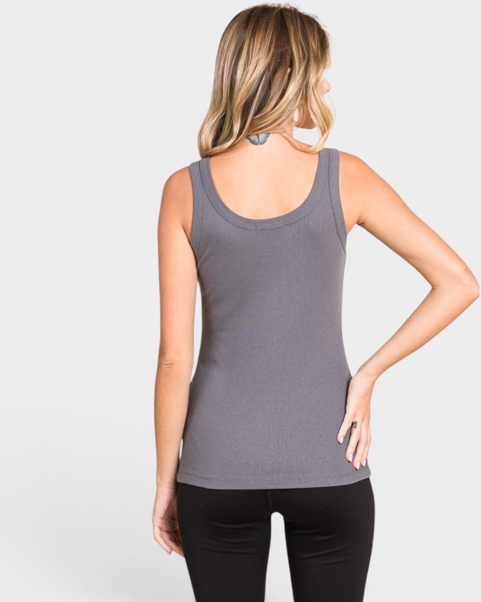 Cold Charcoal Scoop Neck Tank