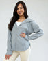 Heather Gray Rib Knit Zip Hoodie