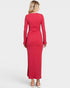 Red dress with long sleeves on a white background