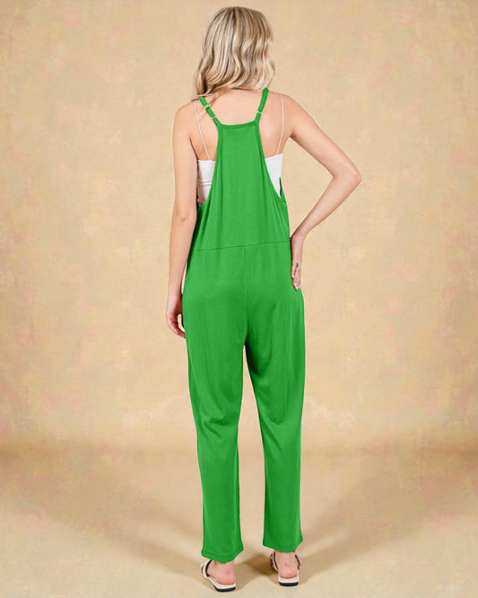 Mono sin mangas con bolsillos en verde fresco