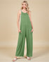 Combinaison ample sans manches avec poches en marbre vert