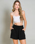 Black Drawstring Pocket Shorts