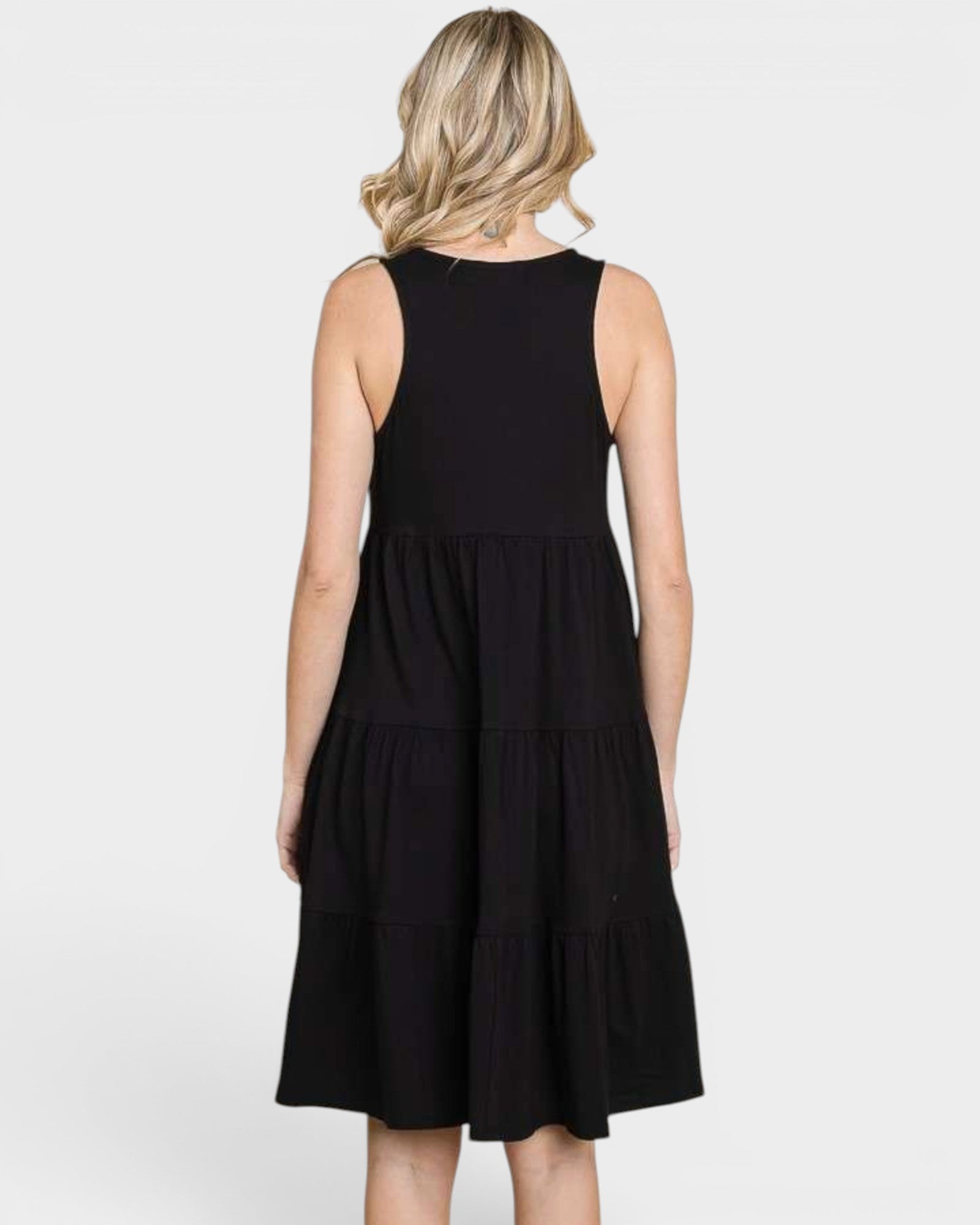 Black Tiered Sleeveless Dress