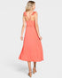 Sugar Coral Ruffle Strap Wrap Midi Dress