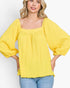 Lemonade Square Neck Balloon Sleeve Top