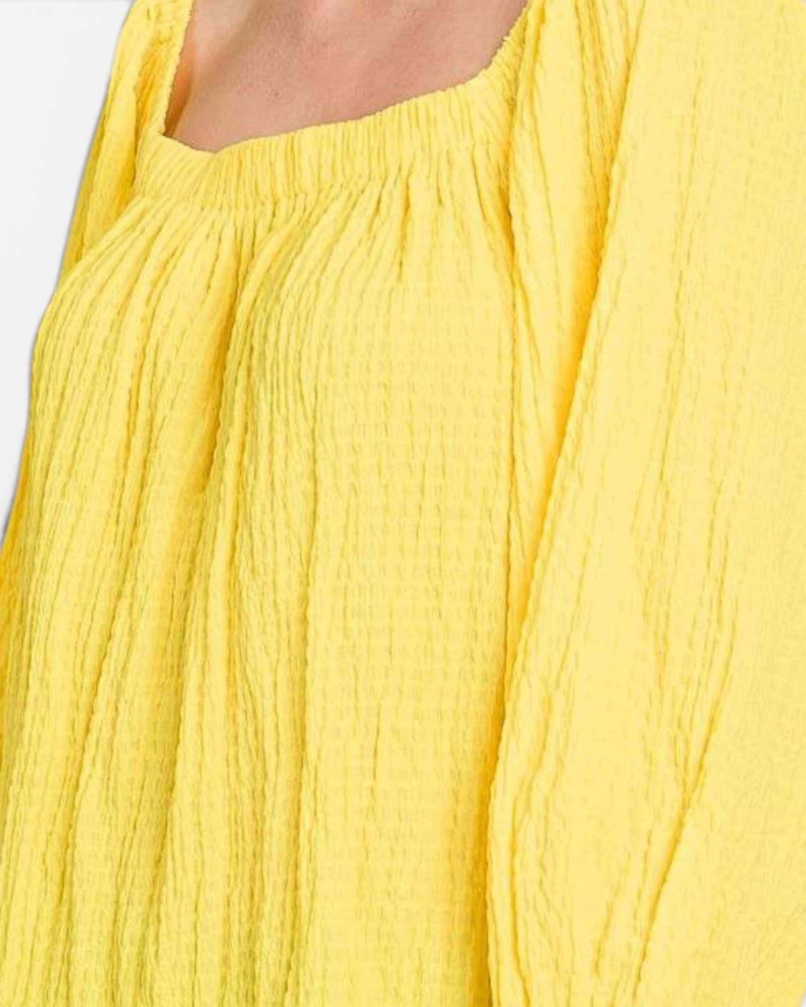 Lemonade Square Neck Balloon Sleeve Top