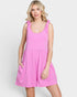 Pink Tie-Shoulder Knit Romper
