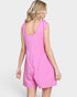 Pink Tie-Shoulder Knit Romper