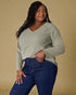 Sage V-Neck Long Sleeve Top